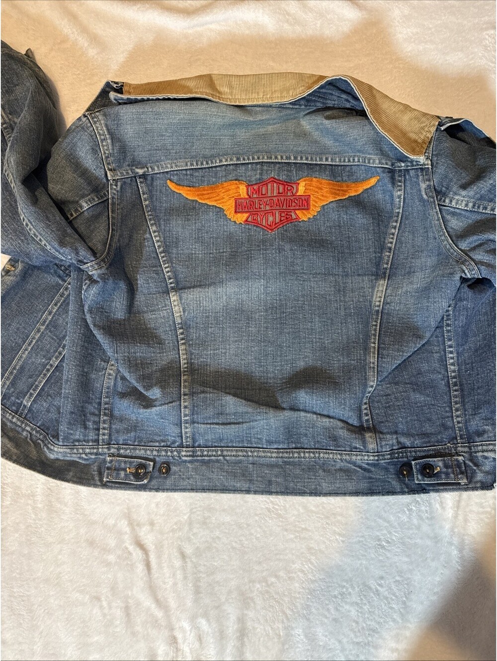 Vintage Lee Storm Rider Blanket Lined Denim Jacket Men’s Size Harley Davidson